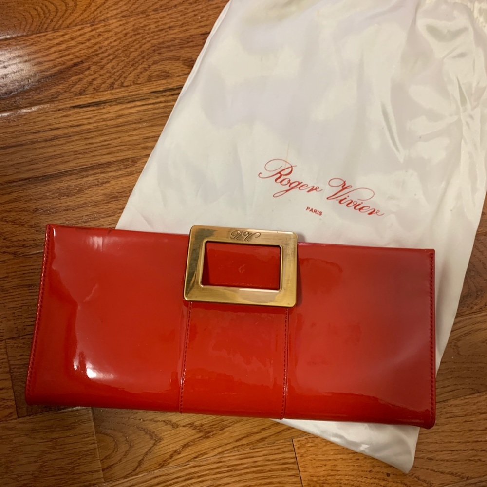 Roger Vivier red clutch